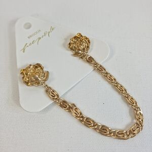 Free People Chancellor Pin Golden Rose Chain Collar Brooch Gold Tone NWT